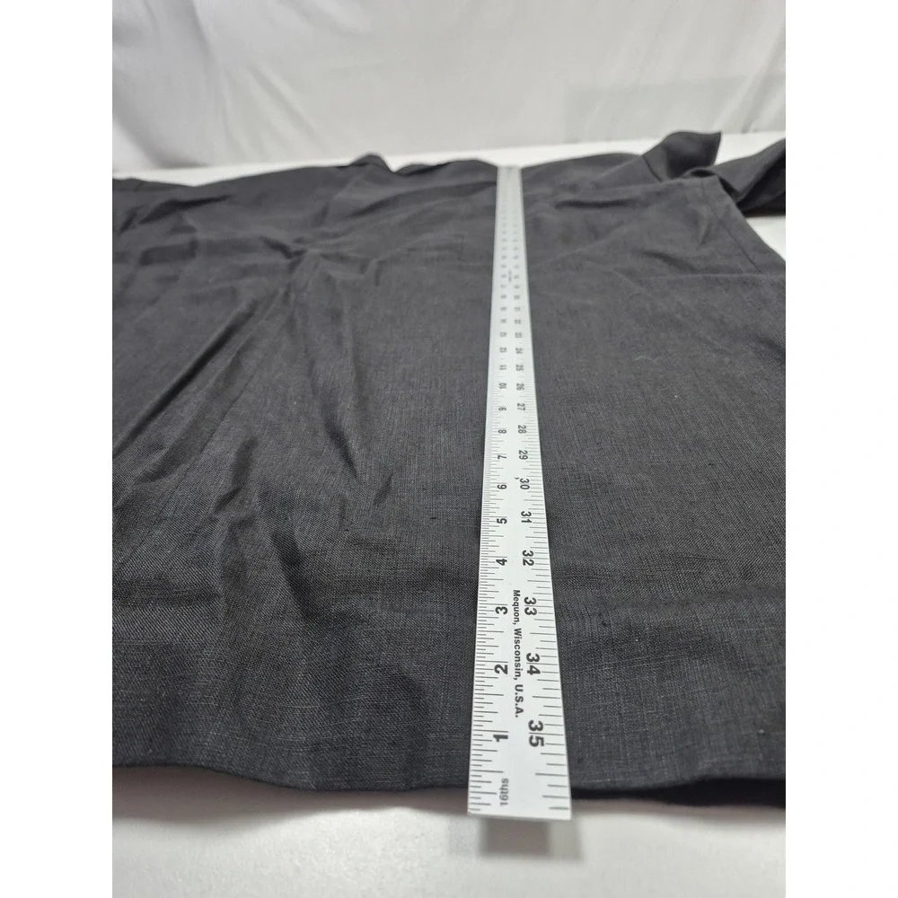 VTG Millena Suit Mens 4XL Black 100% Linen 2 Piece 49x36 Big Tall USA Summer